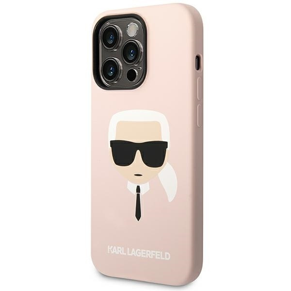 Etui KARL LAGERFELD Apple iPhone 14 Pro Max Silicone Karl`s Head Różowy Hardcase